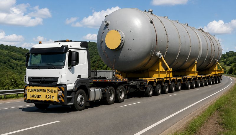 Carreta em rodovia